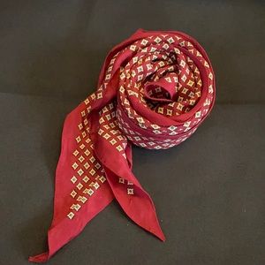 Vintage 80s Style maroon silky scarf